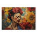 Large canvas print Frida Kahlo - Woman Against a Background of Sunflowers in the Style of Van Gogh’s Paintings [Large Format] 152213