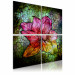 Canvas Flower in bloom - an abstract pink plant on a green background 55813 additionalThumb 2