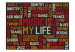 Photo Wallpaper Music is My Life - Captions of different music genres on a dark background 61113 additionalThumb 1