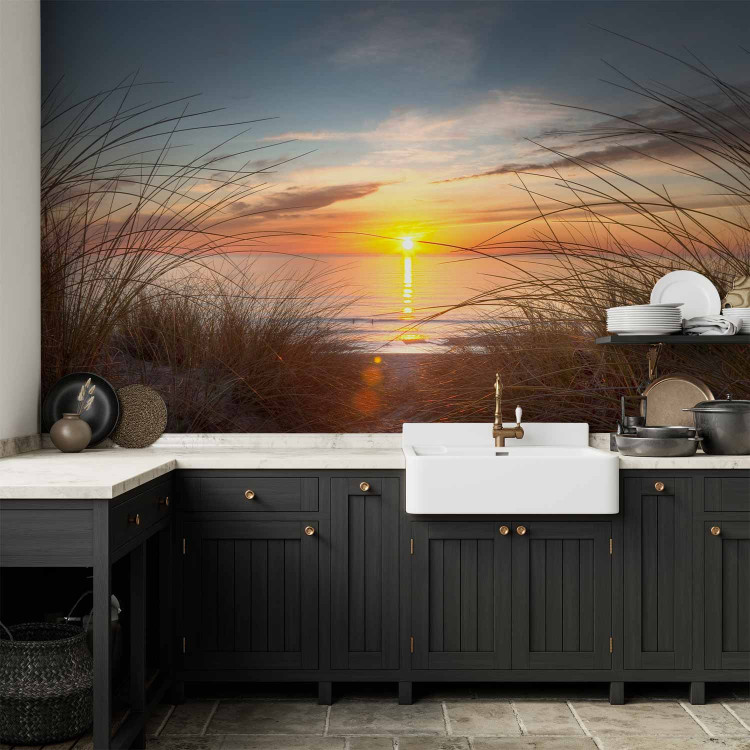 Wall Mural Coastal Landscape - Sunset over the sea against tall grass 61713 additionalImage 6