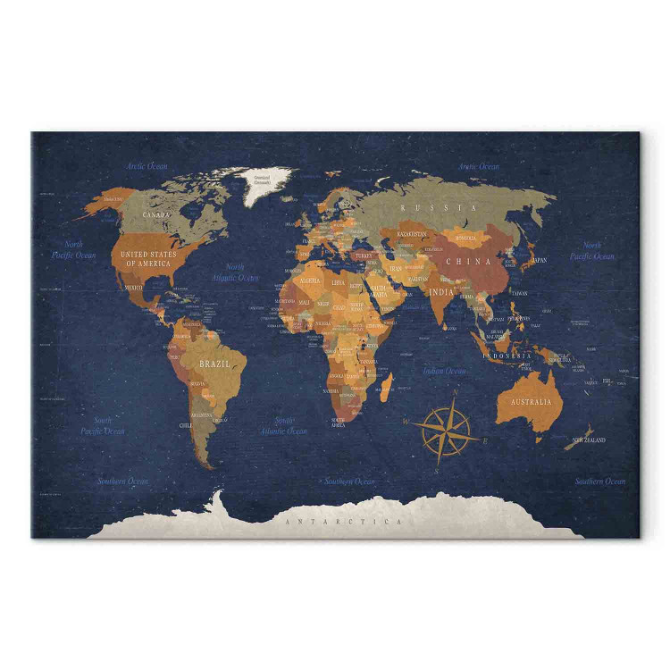 Canvas World Map: Ink Oceans 91913 additionalImage 7