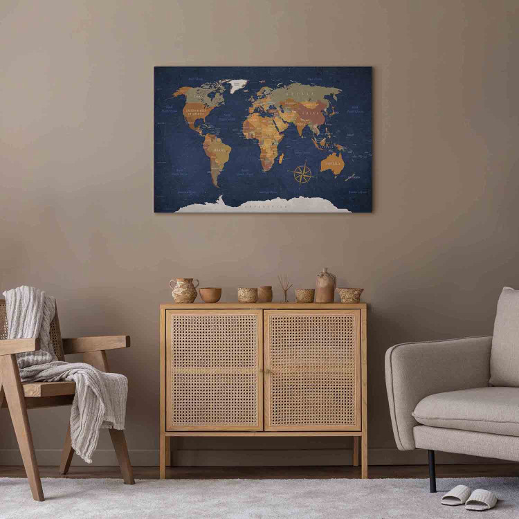Canvas World Map: Ink Oceans 91913 additionalImage 3