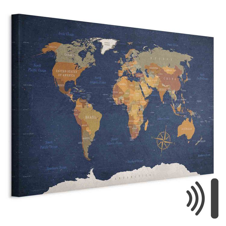 Canvas World Map: Ink Oceans 91913 additionalImage 8