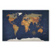 Canvas World Map: Ink Oceans 91913
