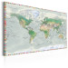 Canvas Print World Map: Graphite Currents - Continents with Small Country Flags 98013 additionalThumb 2