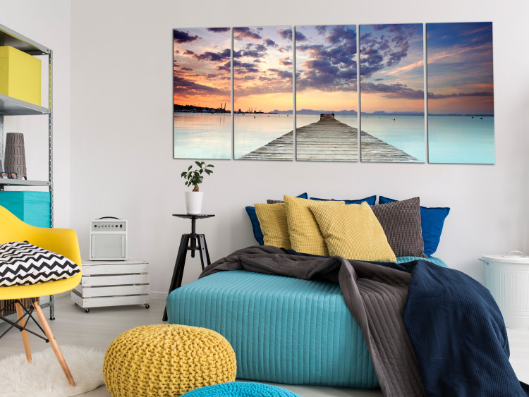 Canvas Art Print Caribbean Landscape (5-piece) - Romantic Sunrise over the Sea 105623 additionalImage 3