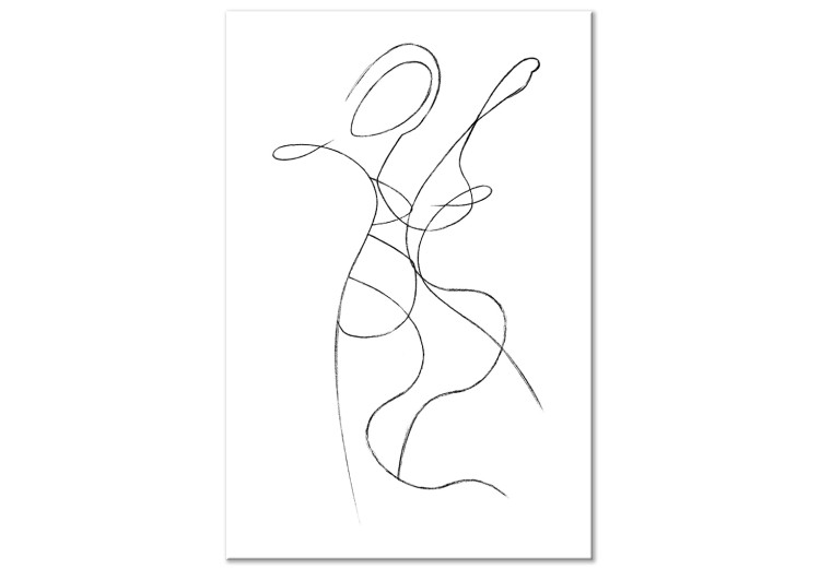Canvas Lines Forming Unity (1-part) - Silhouettes of a Romantic Couple 115223