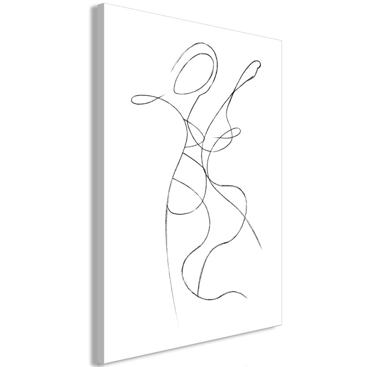 Canvas Lines Forming Unity (1-part) - Silhouettes of a Romantic Couple 115223 additionalImage 2