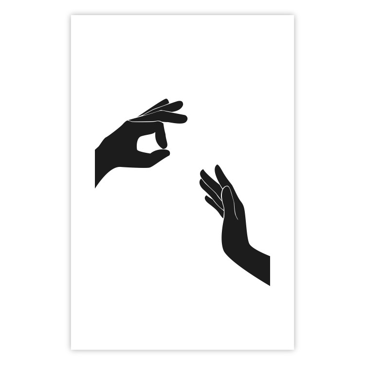 Wall Poster Everything's Okay! - black and white composition with two hands showing gestures 116323 additionalImage 19