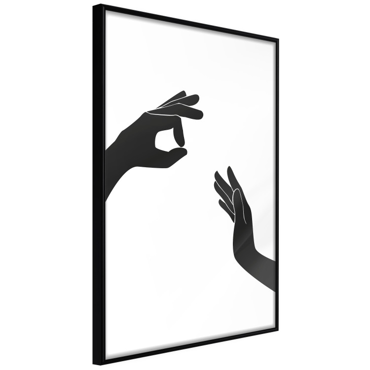Wall Poster Everything's Okay! - black and white composition with two hands showing gestures 116323 additionalImage 12