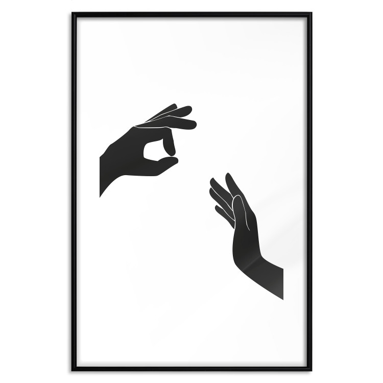Wall Poster Everything's Okay! - black and white composition with two hands showing gestures 116323 additionalImage 17