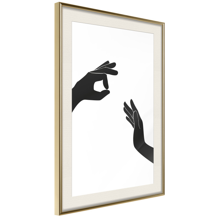 Wall Poster Everything's Okay! - black and white composition with two hands showing gestures 116323 additionalImage 2