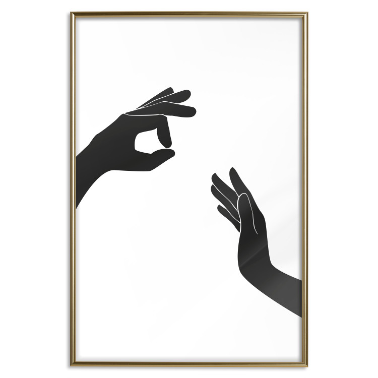 Wall Poster Everything's Okay! - black and white composition with two hands showing gestures 116323 additionalImage 20