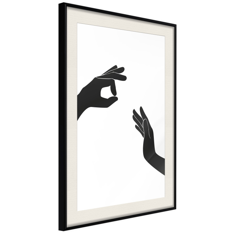 Wall Poster Everything's Okay! - black and white composition with two hands showing gestures 116323 additionalImage 3