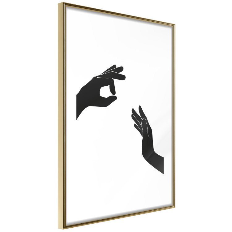 Wall Poster Everything's Okay! - black and white composition with two hands showing gestures 116323 additionalImage 8