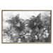 Poster Silver Bouquet - black and white composition with flowers on a glossy background 118423 additionalThumb 20