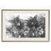 Poster Silver Bouquet - black and white composition with flowers on a glossy background 118423 additionalThumb 19