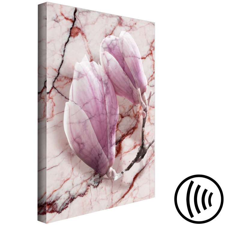 Canvas Print The subtlety of marble - magnolia flower motif on a marble background 122723 additionalImage 6