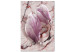Canvas Print The subtlety of marble - magnolia flower motif on a marble background 122723