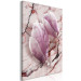 Canvas Print The subtlety of marble - magnolia flower motif on a marble background 122723 additionalThumb 2