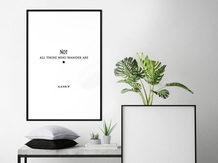 Wall Poster Wanderer's Quote - black English texts and a dot on a white background 122823 additionalImage 3