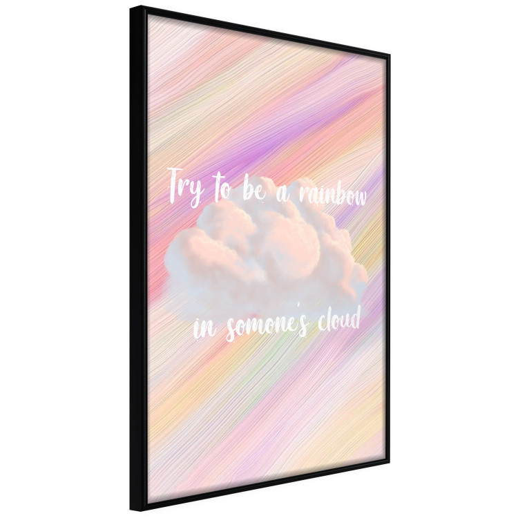 Wall Poster Try to Be a Rainbow - white text on a cloud and multicolored background 123223 additionalImage 10
