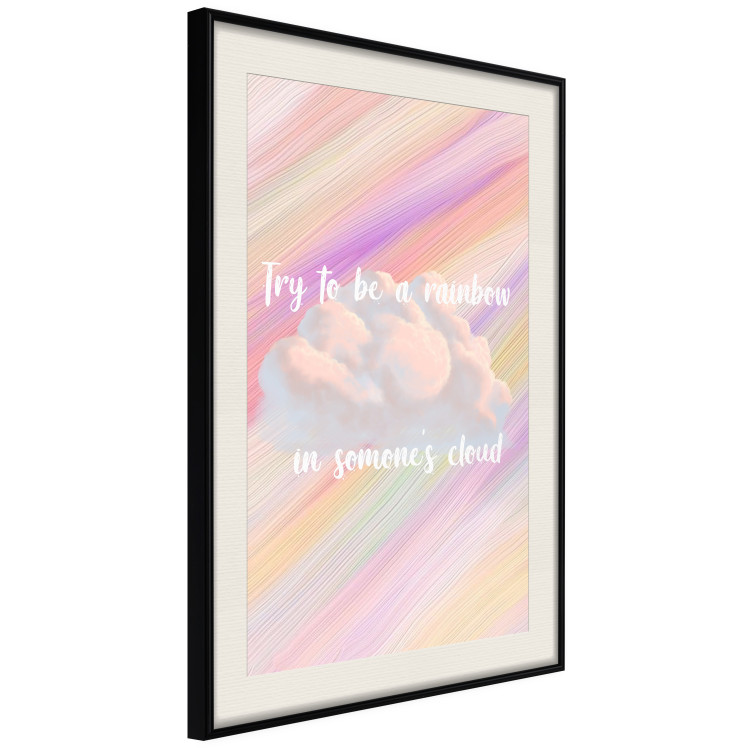 Wall Poster Try to Be a Rainbow - white text on a cloud and multicolored background 123223 additionalImage 3