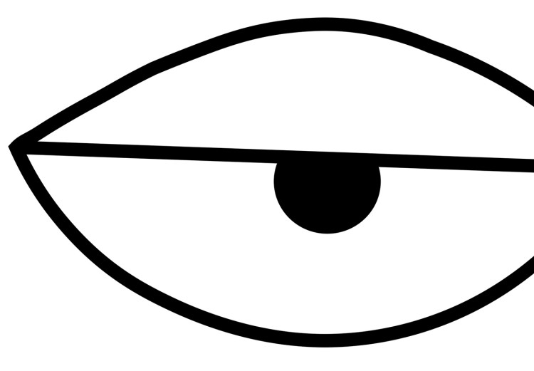 Canvas Art Print Blink - minimalist, black graphics with eyes on a white background 123423 additionalImage 5