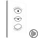 Canvas Art Print Blink - minimalist, black graphics with eyes on a white background 123423 additionalThumb 6