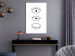 Canvas Art Print Blink - minimalist, black graphics with eyes on a white background 123423 additionalThumb 3