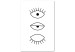 Canvas Art Print Blink - minimalist, black graphics with eyes on a white background 123423