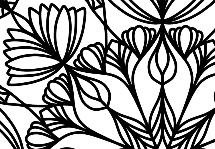 Canvas Print Mystical mandala - a minimalistic black motif on a white background 124423 additionalImage 4