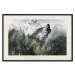 Wall Poster Howling Wolf - wild animal against a forest landscape and high mountains 126023 additionalThumb 24