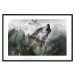 Wall Poster Howling Wolf - wild animal against a forest landscape and high mountains 126023 additionalThumb 25