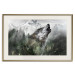 Wall Poster Howling Wolf - wild animal against a forest landscape and high mountains 126023 additionalThumb 23