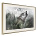 Wall Poster Howling Wolf - wild animal against a forest landscape and high mountains 126023 additionalThumb 2