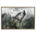 Wall Poster Howling Wolf - wild animal against a forest landscape and high mountains 126023 additionalThumb 19