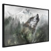 Wall Poster Howling Wolf - wild animal against a forest landscape and high mountains 126023 additionalThumb 10