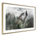 Wall Poster Howling Wolf - wild animal against a forest landscape and high mountains 126023 additionalThumb 6
