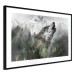 Wall Poster Howling Wolf - wild animal against a forest landscape and high mountains 126023 additionalThumb 11