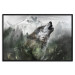 Wall Poster Howling Wolf - wild animal against a forest landscape and high mountains 126023 additionalThumb 19