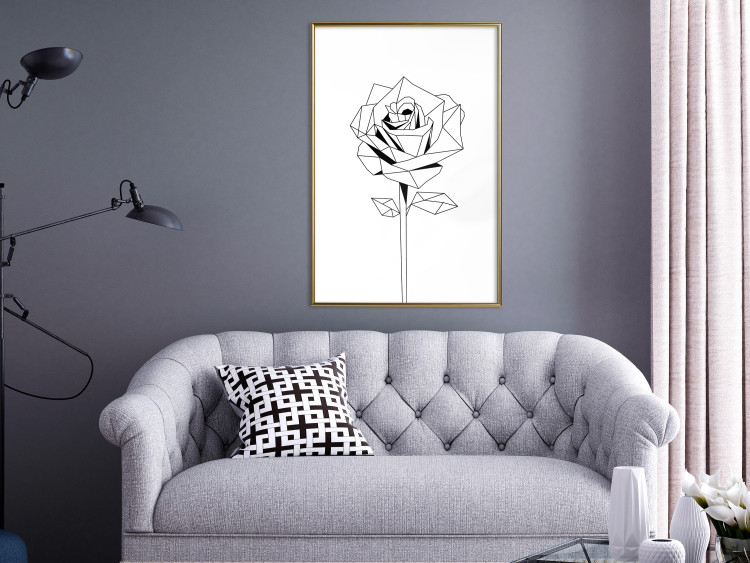 Wall Poster Subtle Day - abstract composition of a rose with geometric figures 126823 additionalImage 7