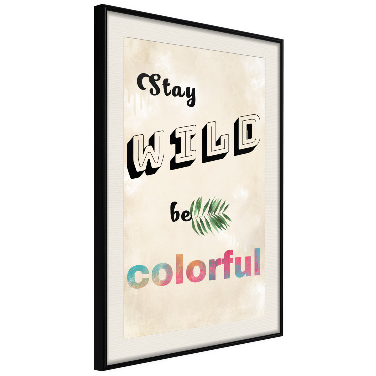 Poster Stay Wild Be Colorful - colorful English text on a beige background 128923 additionalImage 2