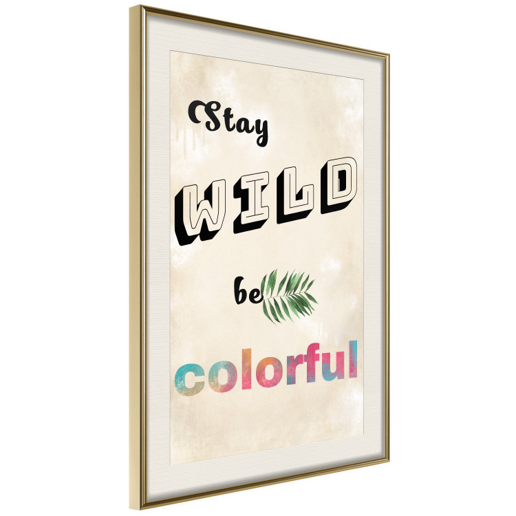 Poster Stay Wild Be Colorful - colorful English text on a beige background 128923 additionalImage 3