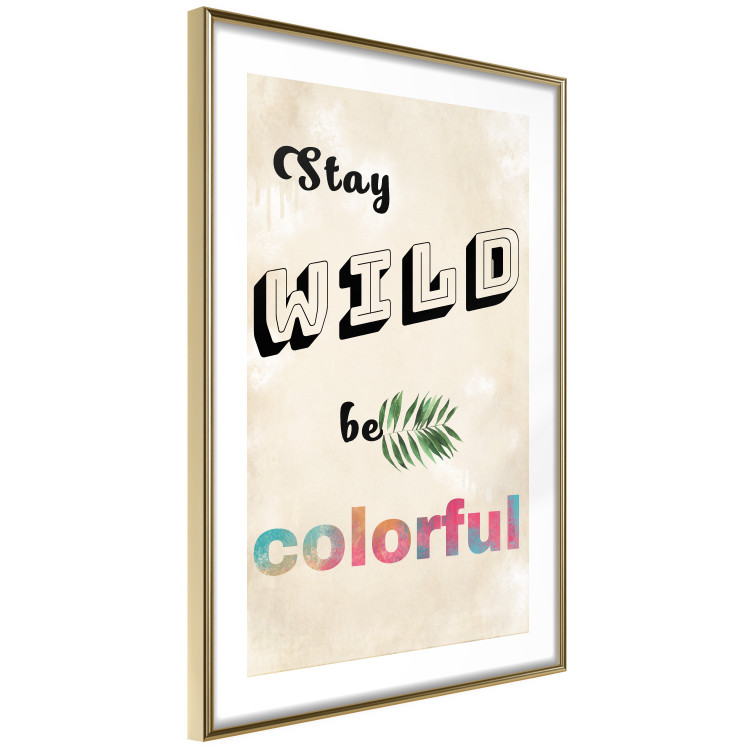 Poster Stay Wild Be Colorful - colorful English text on a beige background 128923 additionalImage 7
