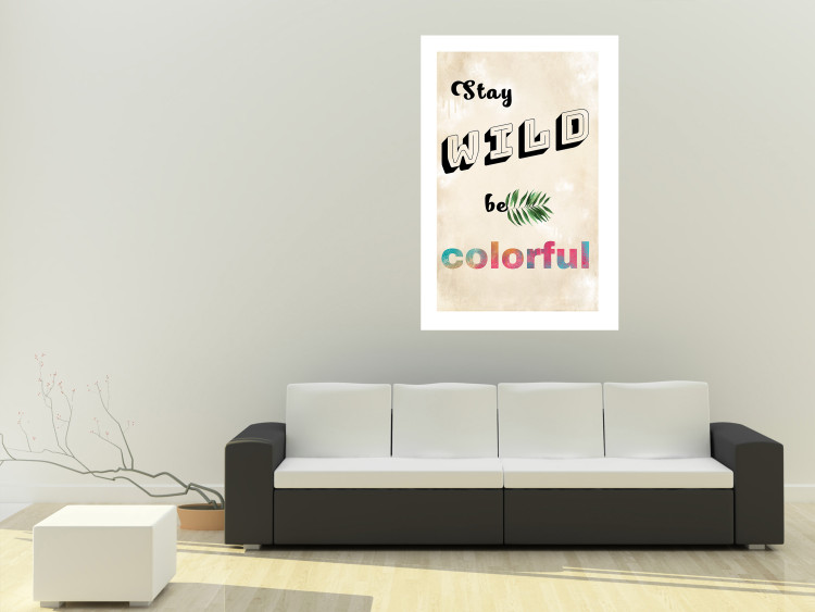 Poster Stay Wild Be Colorful - colorful English text on a beige background 128923 additionalImage 5