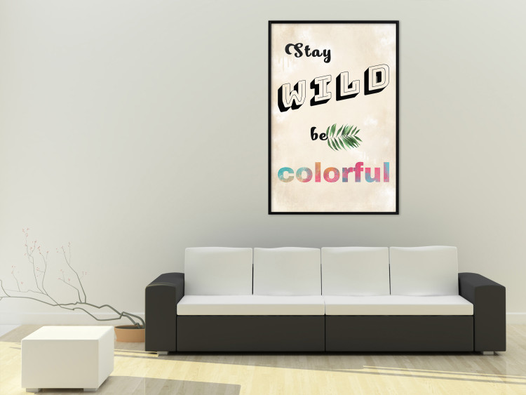 Poster Stay Wild Be Colorful - colorful English text on a beige background 128923 additionalImage 6