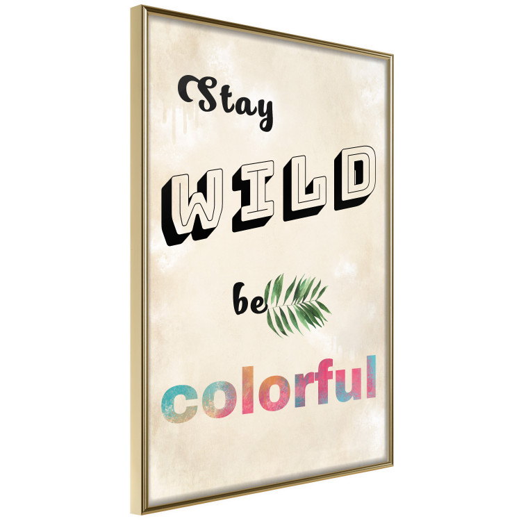 Poster Stay Wild Be Colorful - colorful English text on a beige background 128923 additionalImage 14