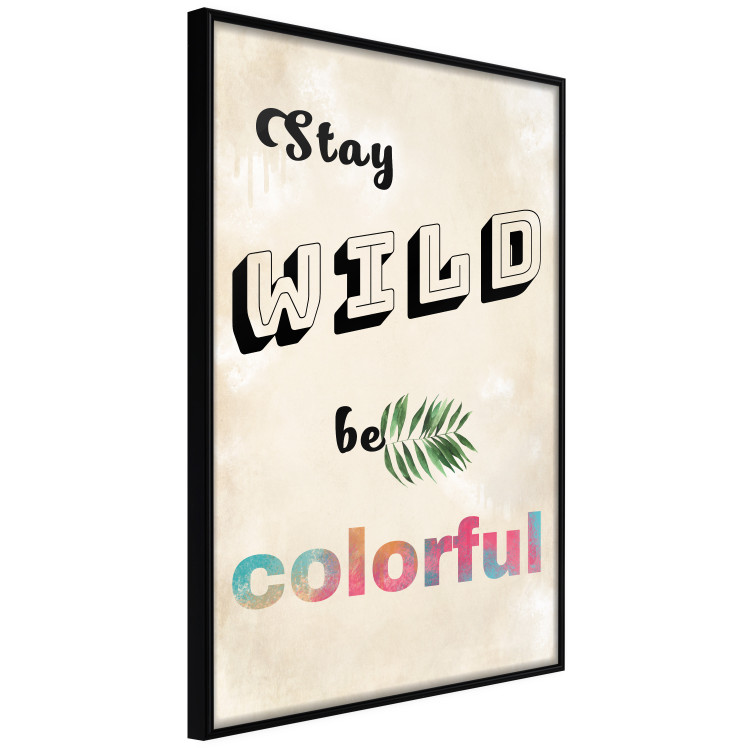 Poster Stay Wild Be Colorful - colorful English text on a beige background 128923 additionalImage 11