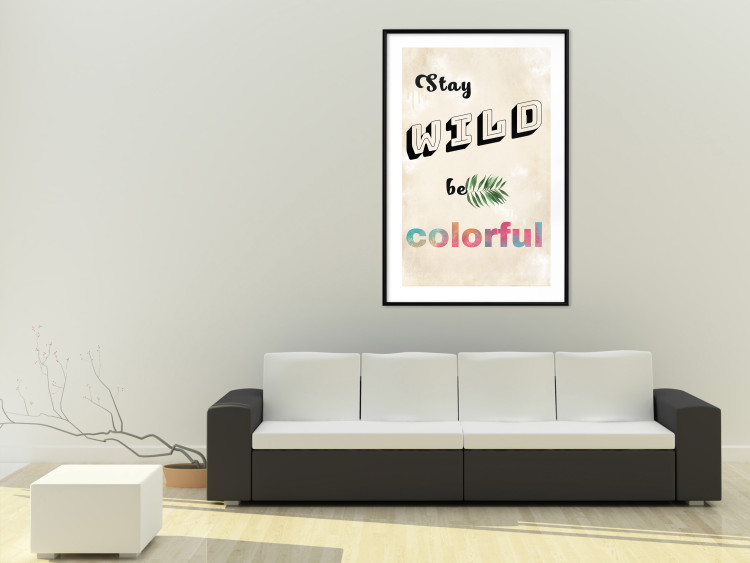 Poster Stay Wild Be Colorful - colorful English text on a beige background 128923 additionalImage 18